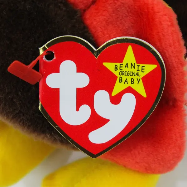 1996 TY Beanie Baby Gobbles the Turkey with Tag Collectible Plush (Ripped Wing)