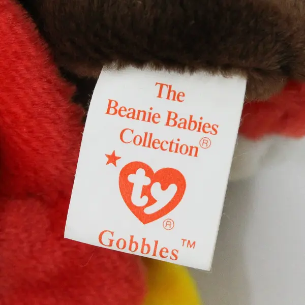 1996 TY Beanie Baby Gobbles the Turkey with Tag Collectible Plush (Ripped Wing)