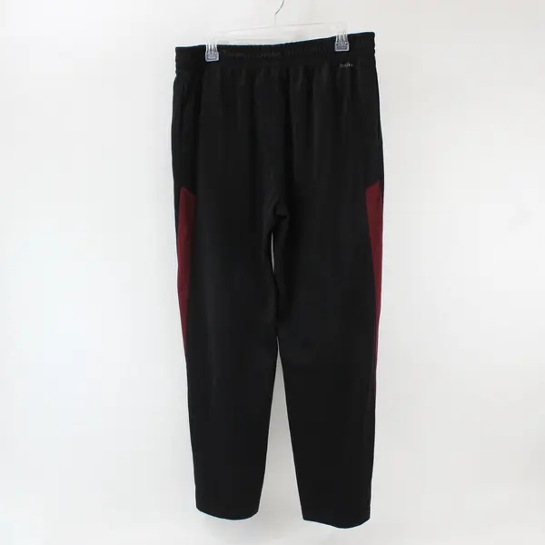 Tek Gear Men's DryTek Athletic Pants Black Burgundy Stripes Straight Leg L