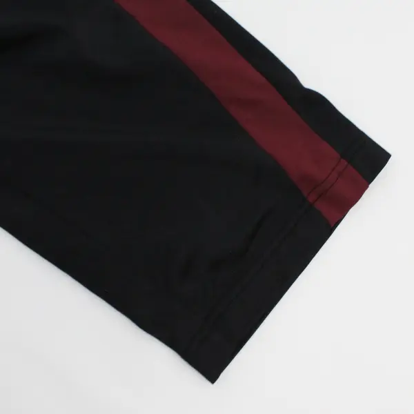 Tek Gear Men's DryTek Athletic Pants Black Burgundy Stripes Straight Leg L