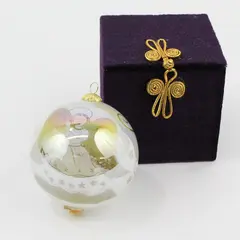 Pier 1 Li Bien Reverse Hand-Painted Glass Angel Christmas Ornament