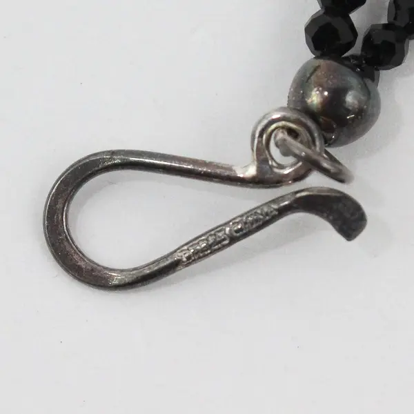 Jay King Black Chalcedony Abalone Beaded Reversible Necklace 925