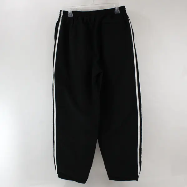 Tek Gear Men's Black Track Pants White Side Stripes Drawstring Size L