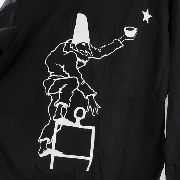 Harriton Men's Black Lined Windbreaker Button Front Graphic Size L