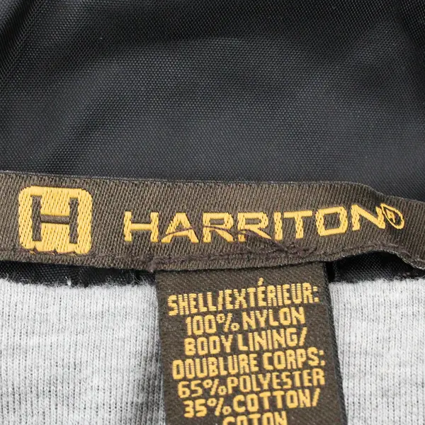 Harriton Men's Black Lined Windbreaker Button Front Graphic Size L