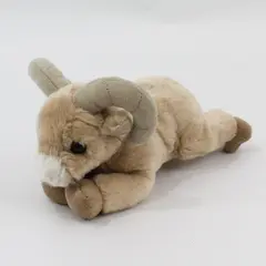 Aurora Big Horn Ram Sheep Tan Plush Stuffed Animal Toy 8"