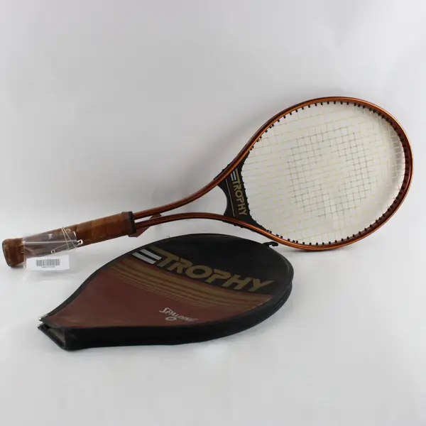 Vintage Spalding Trophy Tennis Racket 4 3/8 Grip L3 w/ Cover