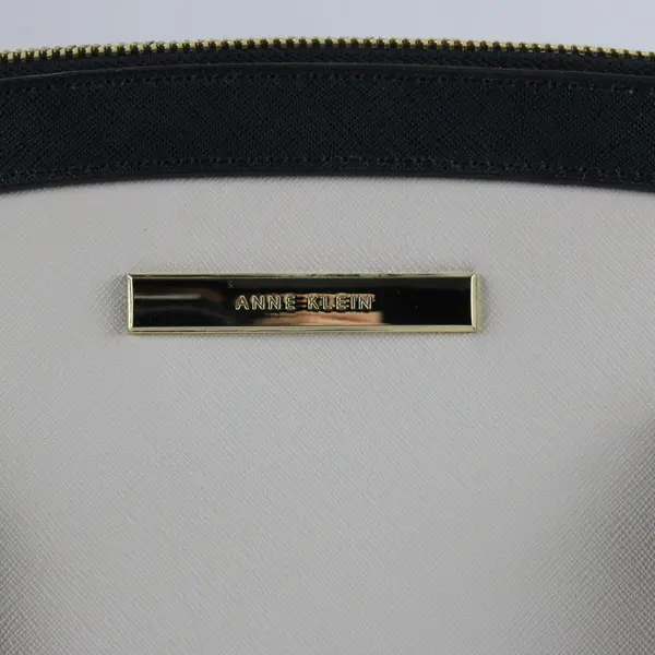 Anne Klein Faux Leather Crossbody Shoulder Bag Black White Brown FLAWED