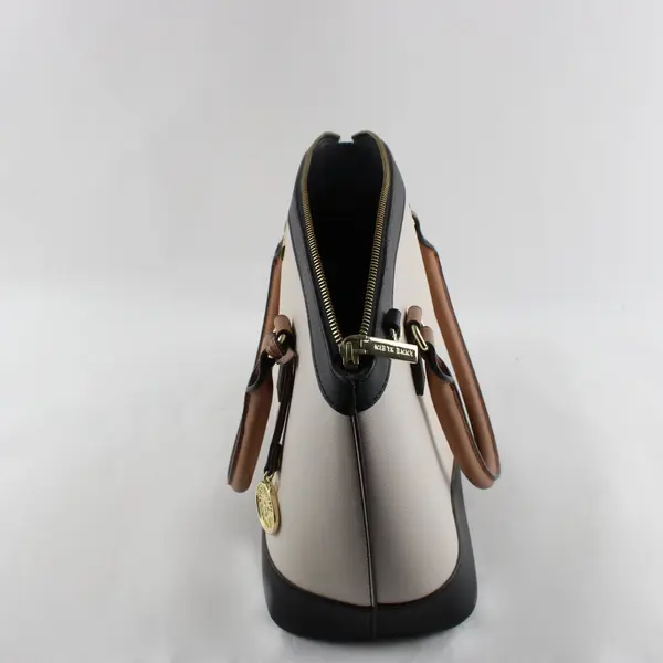 Anne Klein Faux Leather Crossbody Shoulder Bag Black White Brown FLAWED