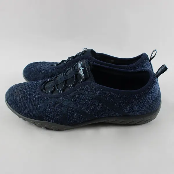 Skechers Breathe Easy Fortune Knit Slip-On Sneakers Navy Women's 8