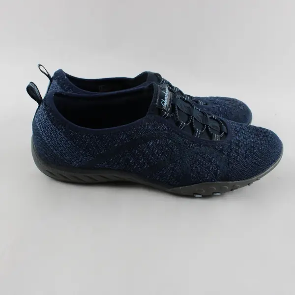 Skechers Breathe Easy Fortune Knit Slip-On Sneakers Navy Women's 8