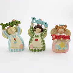 Dream Imagine Believe Angel Figurines Set of 3 Cherub Decor