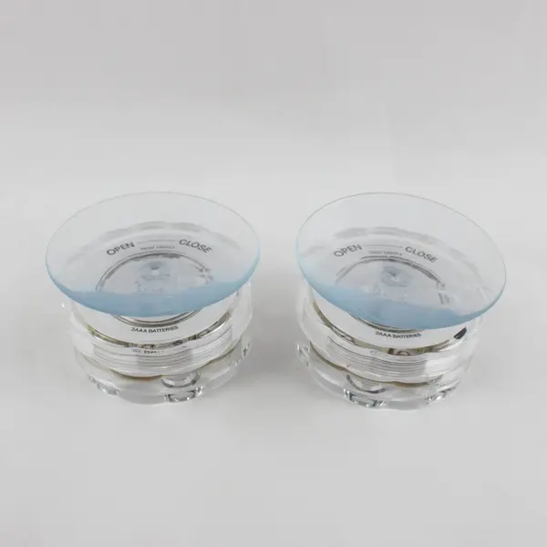 Set of 2 Clear Plastic Submersible LED Lights Suction Cup Aquarium Decor