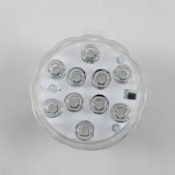 Set of 2 Clear Plastic Submersible LED Lights Suction Cup Aquarium Decor