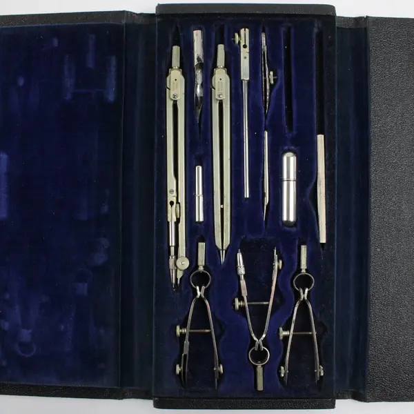 Vintage Drafting Compass Divider Set Drawing Instruments Case
