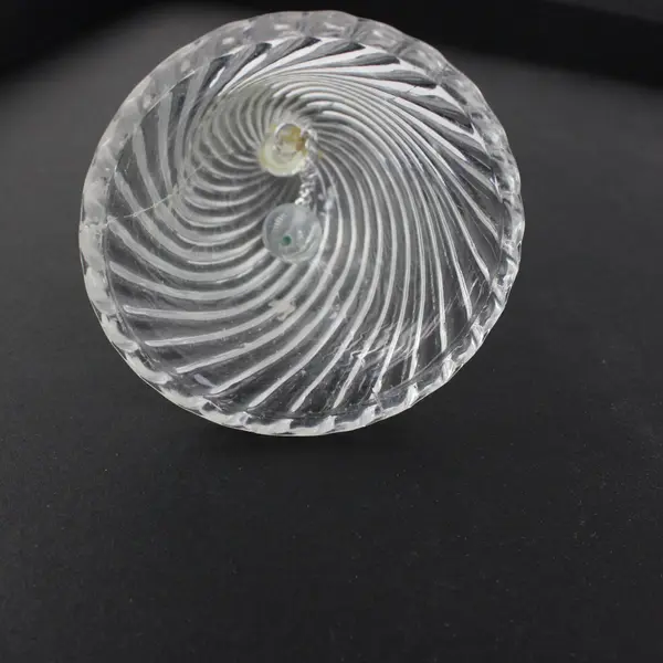 Clear Swirled Glass Decorative Bell 6 Inch Scalloped Edge