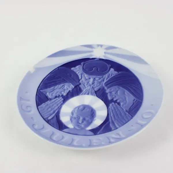 Royal Copenhagen Blue Commemorative Collector Plate 6in Raised Relief