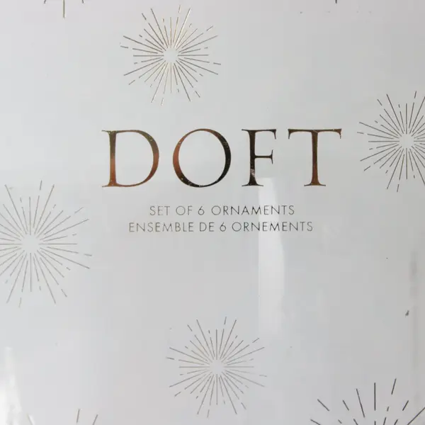DOFT Decorative Ornament Set 6 Silver Ornaments Boxed