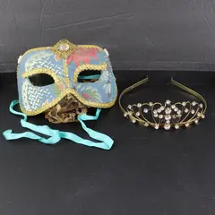 Ca' Macana Venetian Masquerade Mask & Tiara Set Costume