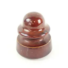Brown Ceramic Porcelain Electrical Insulator Utility Pole Industrial Decor