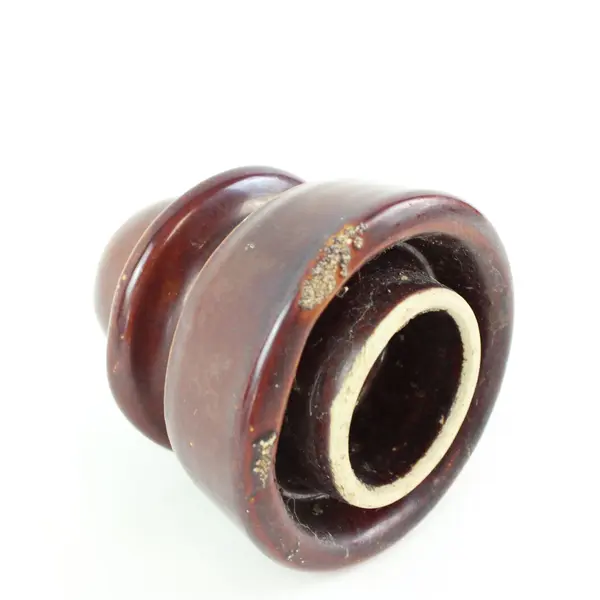 Brown Ceramic Porcelain Electrical Insulator Utility Pole Industrial Decor