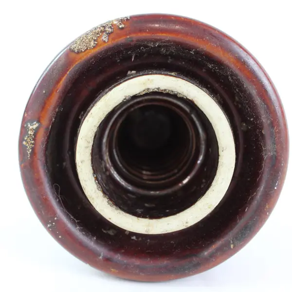 Brown Ceramic Porcelain Electrical Insulator Utility Pole Industrial Decor