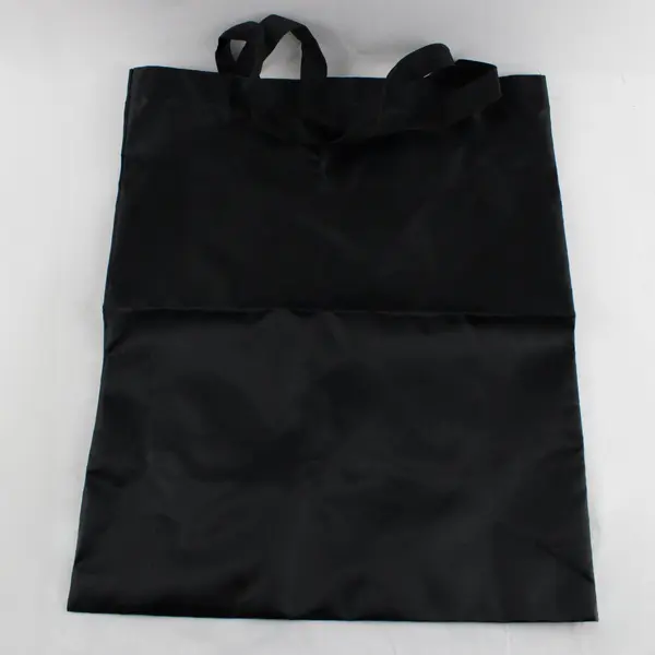 Black Packable Nylon Tote Bag Reusable Shopping Travel Carryall