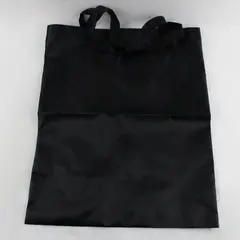 Black Packable Nylon Tote Bag Reusable Shopping Travel Carryall