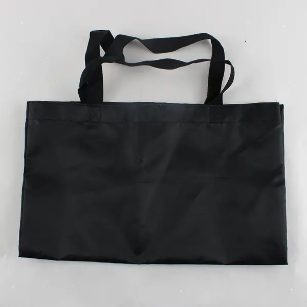 Black Packable Nylon Tote Bag Reusable Shopping Travel Carryall