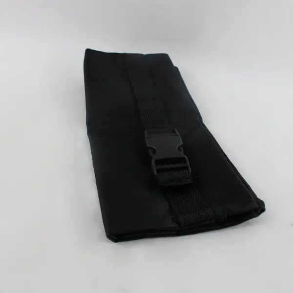 Lot of 2 Black Nylon Zipper Pouches with Buckle Clips
