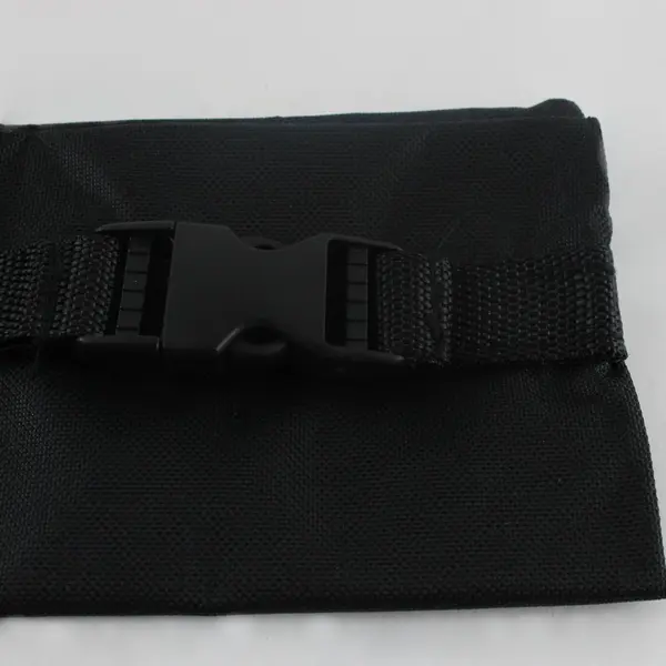 Lot of 2 Black Nylon Zipper Pouches with Buckle Clips