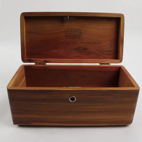 Lane Vintage Miniature Cedar Chest Jewelry Box Wood Hinged Lid
