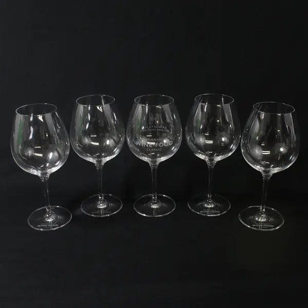 Lot of 5 Haworth Inc Red Wine Glasses McMinnville Wine+Food Classic