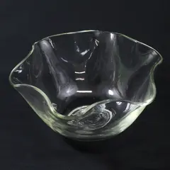 Vintage Clear Glass Square Scalloped Rim Chip Bowl 10 in