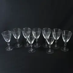 Lot of 9 Fostoria Engagement Clear Glass Water Goblets 7" 