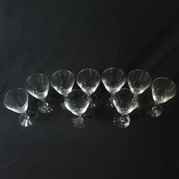 Lot of 9 Fostoria Engagement Clear Glass Water Goblets 7" 