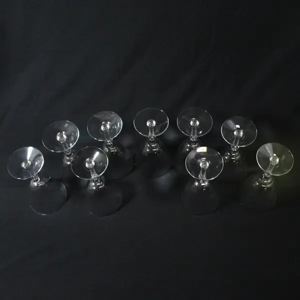 Lot of 9 Fostoria Engagement Clear Glass Water Goblets 7" 