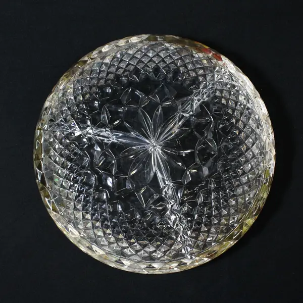 Vintage  3 Section Divided Pressed Glass Relish Dish W/ Silver Plated Rim 8.5"