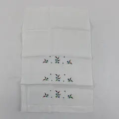Vintage Floral Embroidered White Fingertip Guest Towel