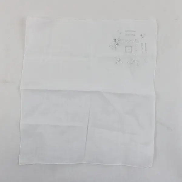 VTG White Handkerchief Floral Embroidered Cutwork