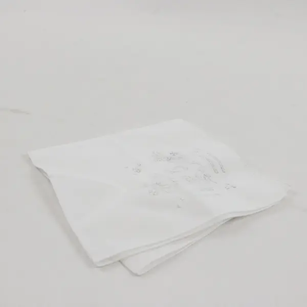 VTG White Handkerchief Floral Embroidered Cutwork