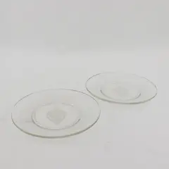 Set of 2 Avon Plates Vintage Etched Glass Holiday Victorian Door Knocker 8"