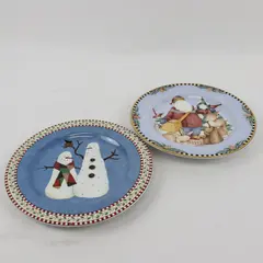 Lot of 2 Sakura Debbie Mumm Christmas Salad Dessert Plates 8"