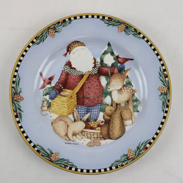 Lot of 2 Sakura Debbie Mumm Christmas Salad Dessert Plates 8"