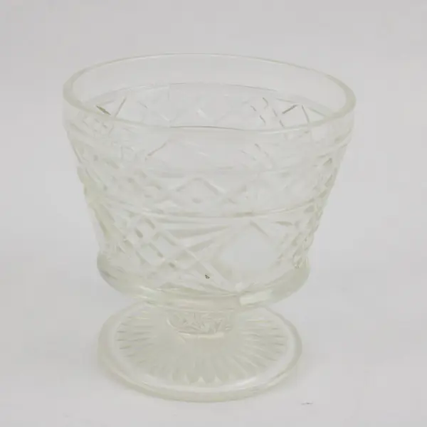 Set of 2 Hazel Atlas Vintage Cut Crystal Sherbet Bowls Clear 3.5"