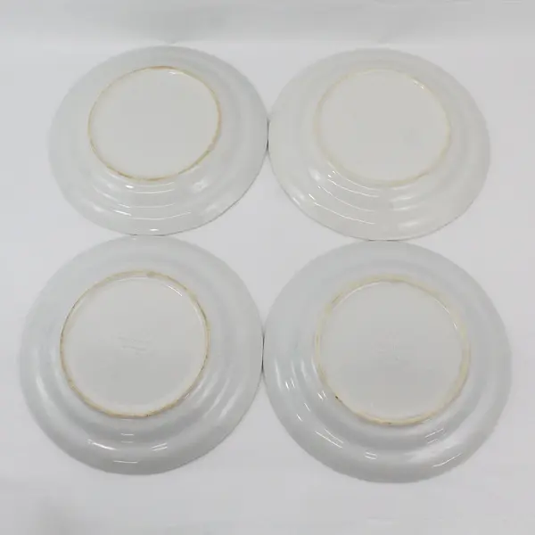 Set of 4 Pfaltzgraff Poetry Blue Rose Glossy Dinner Plates  10.5"