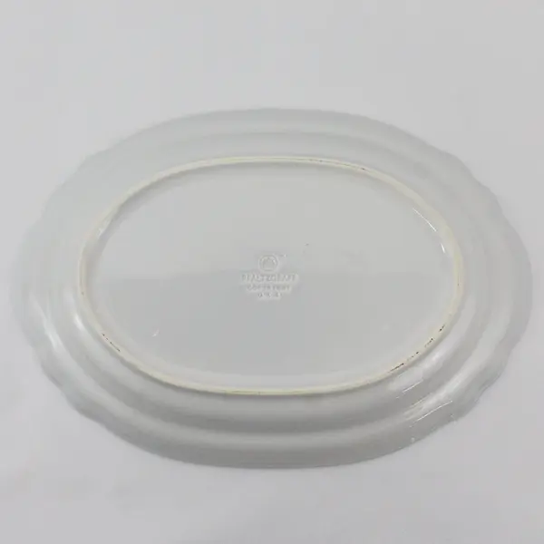 Pfaltzgraff Poetry Glossy Oval Serving Platter Blue Roses 14.5"