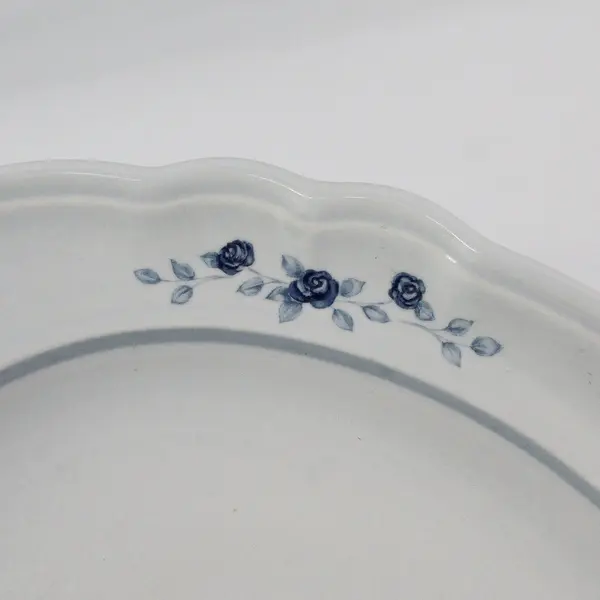 Pfaltzgraff Poetry Glossy Oval Serving Platter Blue Roses 14.5"