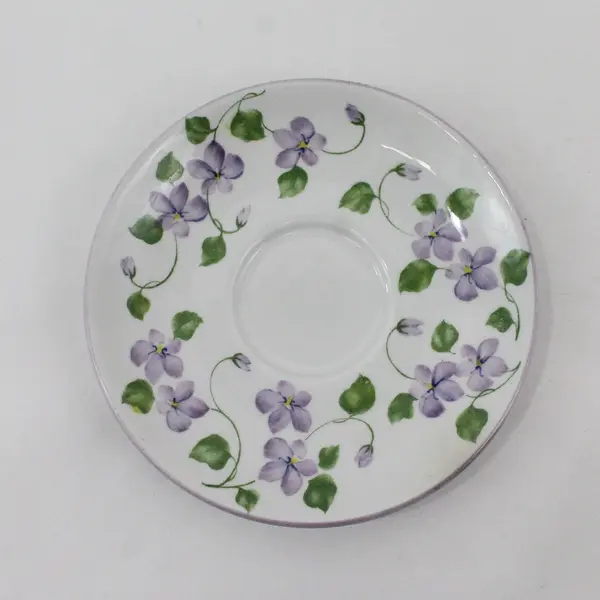 Andrea by Sadek Ceramic Violet Floral Saucer 6.75 Inch