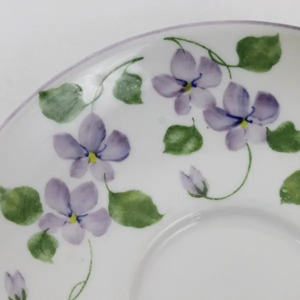 Andrea by Sadek Ceramic Violet Floral Saucer 6.75 Inch